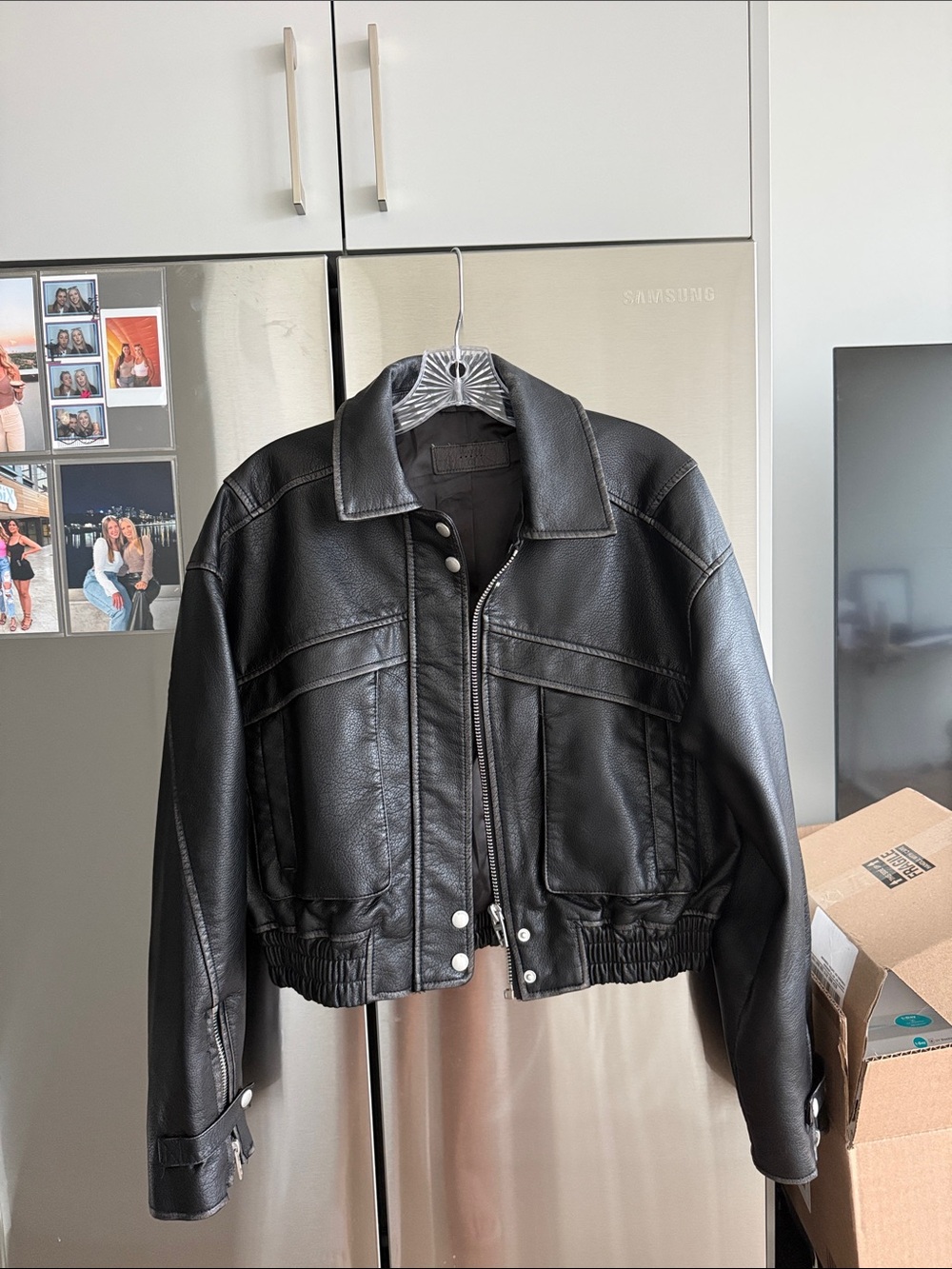 Black leather jacket